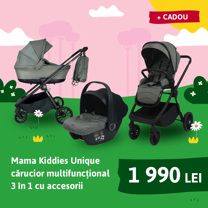 Mama Kiddies Unique cărucior multifuncțional 3 în 1 cu accesorii