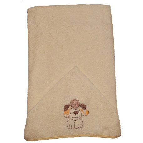 Kutyás hímzett babakifogó 75×120 cm ekrü 