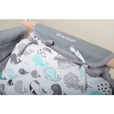 Incababy leagăn bebe, culoare gri cu imprimeu balenă