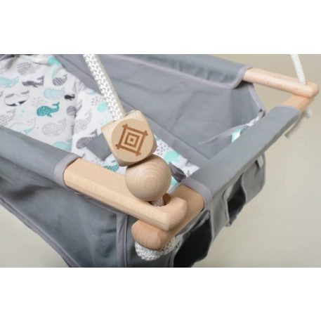 Incababy leagăn bebe, culoare gri cu imprimeu balenă