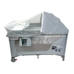   Mama Kiddies Sweet Dreams pătuț multifuncțional de călătorie gri cu motiv de oiță