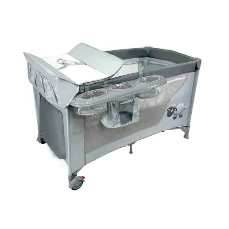 Mama Kiddies Sweet Dreams pătuț multifuncțional de călătorie gri cu motiv de oiță