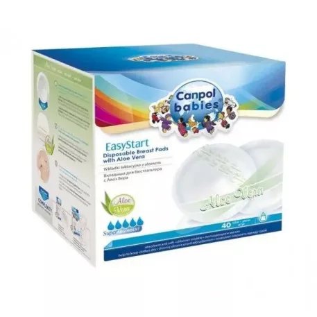 Absorbante pentru sutien Canpol babies EasyStart cu Aloe Vera 40 buc