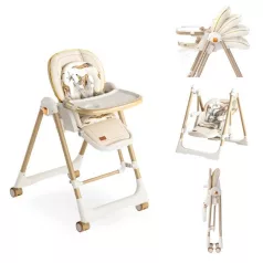   Mama Kiddies Baby Siesta 4v1 scaun de masă multifuncțional în culoarea bej