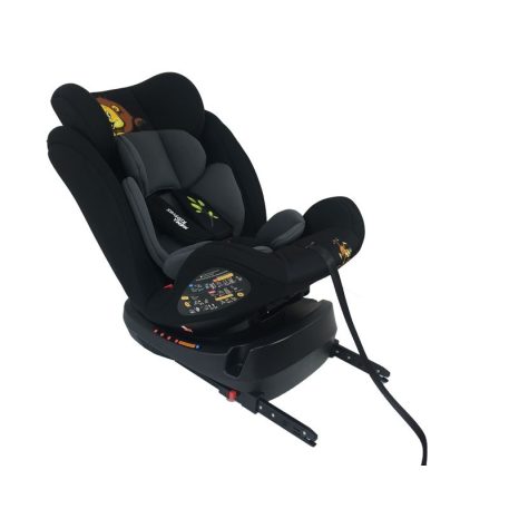 Scaun auto de siguranță cu ISOFIX, rotativ în 360° Mama Kiddies Rolling Safari (0-36 kg) cu model Lion + cadouri (certificat TUV)