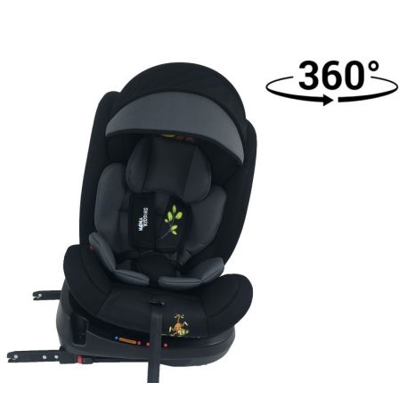 Scaun auto de siguranță cu ISOFIX, rotativ în 360° Mama Kiddies Rolling Safari (0-36 kg) cu model Lion + cadouri (certificat TUV)