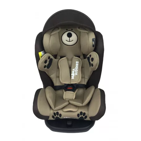Scaun auto de siguranță Mama Kiddies Murphy cu ISOFIX, rotativ  360° (0-36 kg) culoare beige cu copertină cadou (certificat TUV)