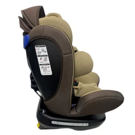 Scaun auto de siguranță Mama Kiddies Murphy cu ISOFIX, rotativ  360° (0-36 kg) culoare beige cu copertină cadou (certificat TUV)