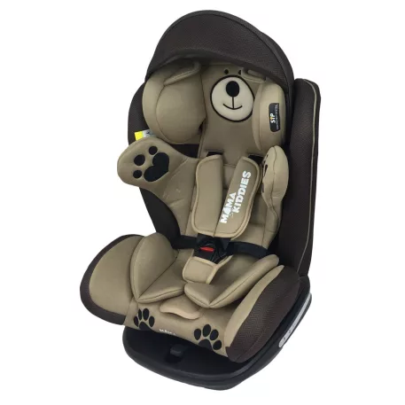 Scaun auto de siguranță Mama Kiddies Murphy cu ISOFIX, rotativ  360° (0-36 kg) culoare beige cu copertină cadou (certificat TUV)