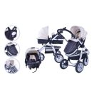 Mama Kiddies BabyBird  3 az 1-ben babakocsi kiegészítőkkel bézs-fekete színben + Ajándék