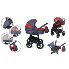 Mama Kiddies Alpok 3az1-ben multifunkciós babakocsi szett kiegészítőkkel kék-piros színben