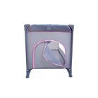 BABYMAXI utazóágy szürke színben rózsaszín unikornis mintával ajándék szúnyoghálóval