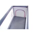 BABYMAXI utazóágy szürke színben rózsaszín unikornis mintával ajándék szúnyoghálóval