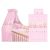 Bertoni 5 részes mintás ágyneműgarnitúra 360 fokos rácsvédővel Macis pink