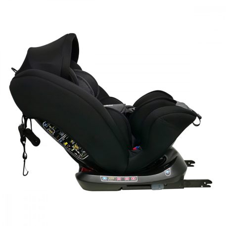 Scaun auto sigur ISOFIX rotativ în 360° Mama Kiddies Rotary Protect GT  (0-36 kg) negru cu copertină cadou (certificat TUV)