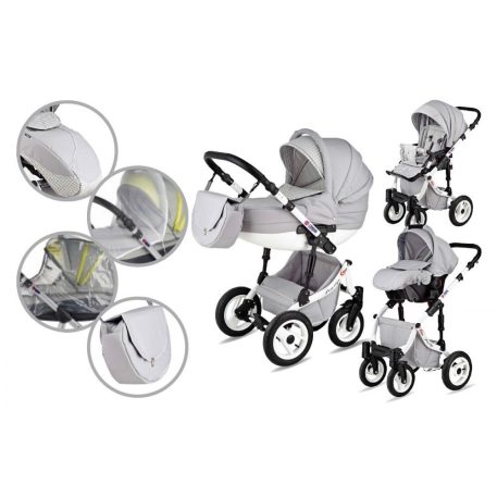 Mama Kiddies Grand Prestige 3az1-ben kiegészítőkkel Silver színben (London Design edition)+ Ajándék