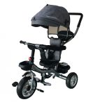   Tricicletă Mama Kiddies Major Trike cu mâner de părinte și suport pentru picioare, culoare gri (scaun rotativ 360°)
