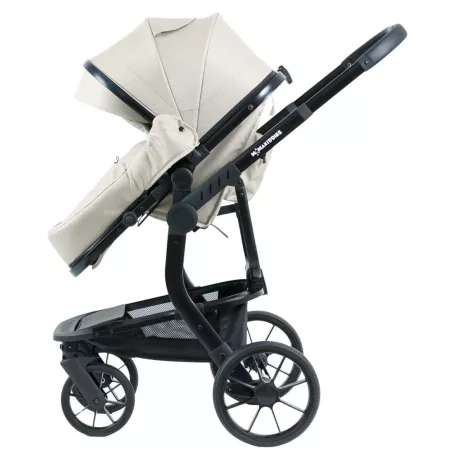 Cărucior Mama Kiddies Icon bej cu parte sport.