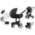 Mama Kiddies Icon 3în1 cărucior multifuncțional cu accesorii în culoarea neagră + Cadou