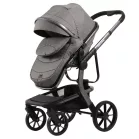 Cărucior Mama Kiddies Icon gri cu parte sport și sac de picioare.