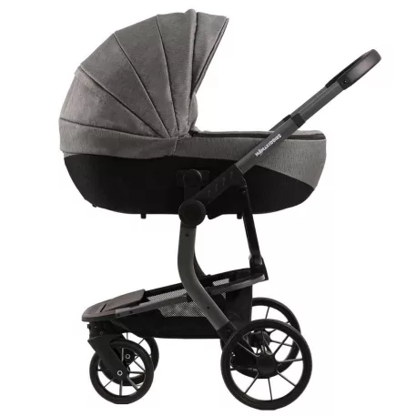 Cărucior Mama Kiddies Icon gri cu landou.