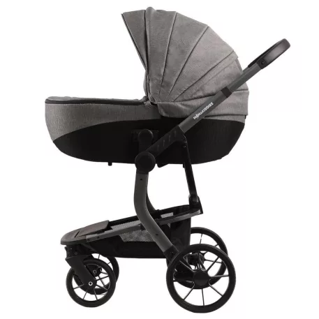 Cărucior Mama Kiddies Icon gri cu landou.