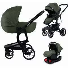   Mama Kiddies® Icon 4v1 cărucior multifuncțional cu accesorii, în culoarea verde, cu bază ISOFIX + cadou
