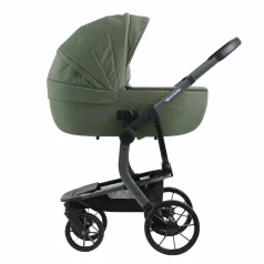 Cărucior Mama Kiddies Icon de culoare verde cu landou.