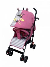   Mama Kiddies Mignon cărucior sport full extra, pliabil tip umbrelă, cu model de zebră, culoare roz + Cadou