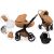 Mama Kiddies Luxor cărucior multifuncțional 3 în 1, culoare neagră cu Camel și cadou inclus