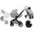 Mama Kiddies Luxor cărucior multifuncțional 3 în 1, culoare neagră cu Silver și cadou inclus