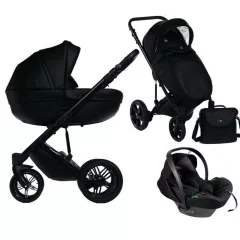   Mama Kiddies® Max 500 cărucior multifuncțional 3-în-1, culoare neagră, cu accesorii + Cadou