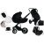 Mama Kiddies Max 500 cărucior multifuncțional 3-în-1, culoare neagră, cu accesorii + Cadou