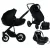 Mama Kiddies® Max 500 cărucior multifuncțional 3-în-1, culoare neagră, cu accesorii + Cadou