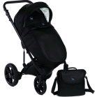 Mama Kiddies Max 500 cărucior multifuncțional 3-în-1, culoare neagră, cu accesorii + Cadou