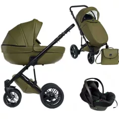   Mama Kiddies® Max 500 3 în 1 cărucior multifuncțional culoare olive cu accesorii + Cadou