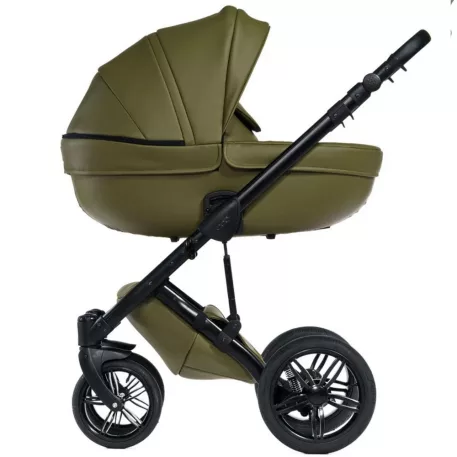 Cărucior Mama Kiddies Max 500, culoare olive, cu landou.