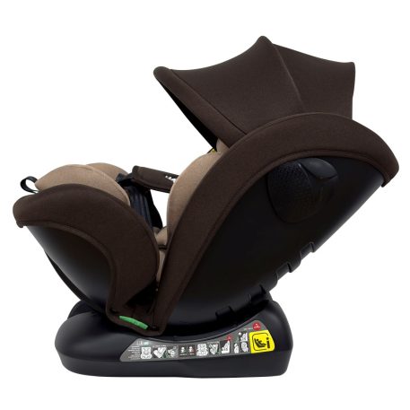 Scaun auto Mama Kiddies Nova Luxe i-Size, fixare cu centura de siguranță – maro (40–150 cm) + CADOU pernă de călătorie