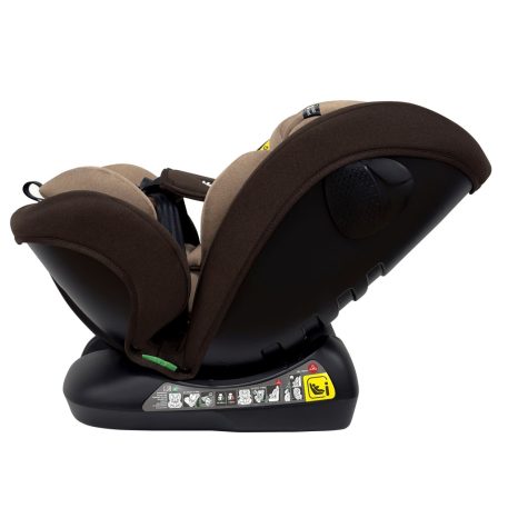 Scaun auto Mama Kiddies Nova Luxe i-Size, fixare cu centura de siguranță – maro (40–150 cm) + CADOU pernă de călătorie