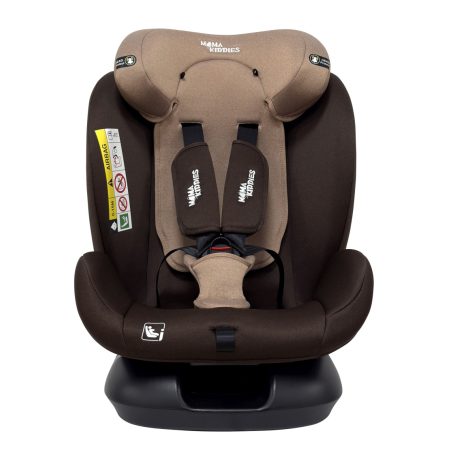 Scaun auto Mama Kiddies Nova Luxe i-Size, fixare cu centura de siguranță – maro (40–150 cm) + CADOU pernă de călătorie