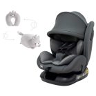 Scaun auto Mama Kiddies Nova Luxe i-Size, fixare cu centura de siguranță – culoare gri închis (40–150 cm) + CADOU pernă de călătorie