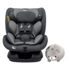 Scaun auto Mama Kiddies Nova Luxe i-Size, fixare cu centura de siguranță – culoare gri închis (40–150 cm) + CADOU pernă de călătorie