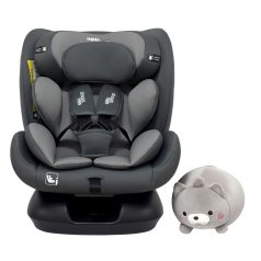   Scaun auto Mama Kiddies Nova Luxe i-Size, fixare cu centura de siguranță – culoare gri închis (40–150 cm) + CADOU pernă de călătorie