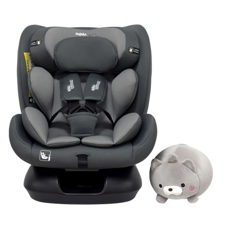 Scaun auto Mama Kiddies Nova Luxe i-Size, fixare cu centura de siguranță – culoare gri închis (40–150 cm) + CADOU pernă de călătorie