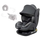 Scaun auto Mama Kiddies Nova Luxe i-Size, fixare cu centura de siguranță – culoare gri deschis (40–150 cm) + CADOU pernă de călătorie