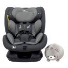 Scaun auto Mama Kiddies Nova Luxe i-Size, fixare cu centura de siguranță – culoare gri deschis (40–150 cm) + CADOU pernă de călătorie