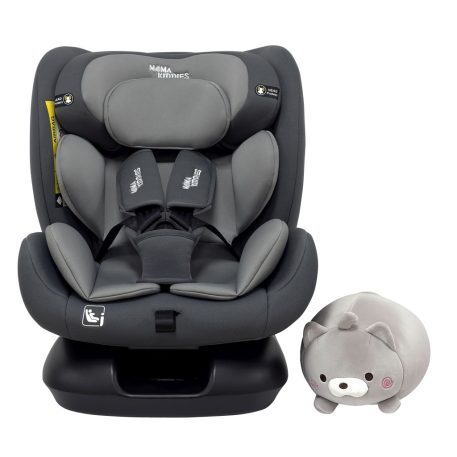 Scaun auto Mama Kiddies Nova Luxe i-Size, fixare cu centura de siguranță – culoare gri deschis (40–150 cm) + CADOU pernă de călătorie