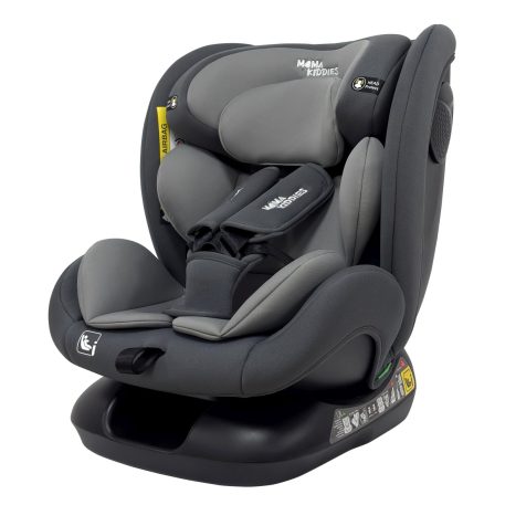 Scaun auto Mama Kiddies Nova Luxe i-Size, fixare cu centura de siguranță – culoare gri deschis (40–150 cm) + CADOU pernă de călătorie