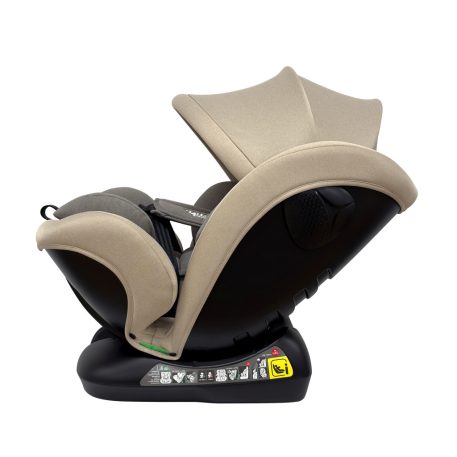 Scaun auto Mama Kiddies Nova Luxe i-Size, fixare cu centura de siguranță – culoare bej (40–150 cm) + CADOU pernă de călătorie