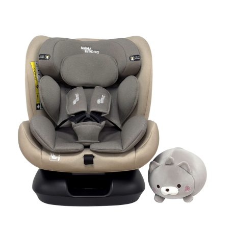 Scaun auto Mama Kiddies Nova Luxe i-Size, fixare cu centura de siguranță – culoare bej (40–150 cm) + CADOU pernă de călătorie